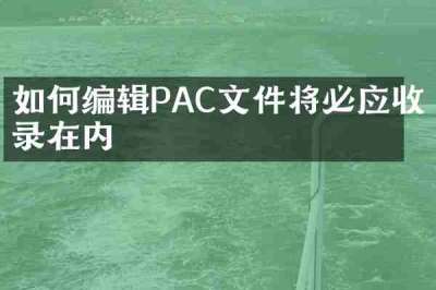 如何编辑PAC文件将必应收录在内
