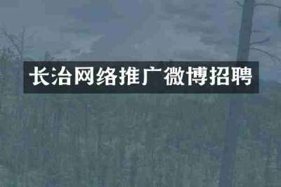 长治网络推广微博招聘
