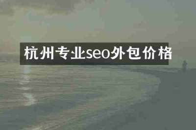 杭州专业seo外包价格