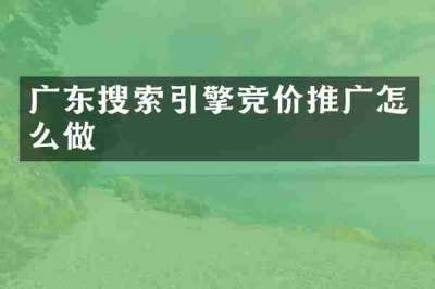 广东搜索引擎竞价推广怎么做