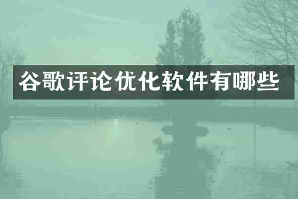 谷歌评论优化软件有哪些