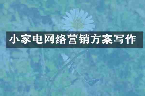 小家电网络营销方案写作
