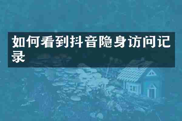如何看到抖音隐身访问记录