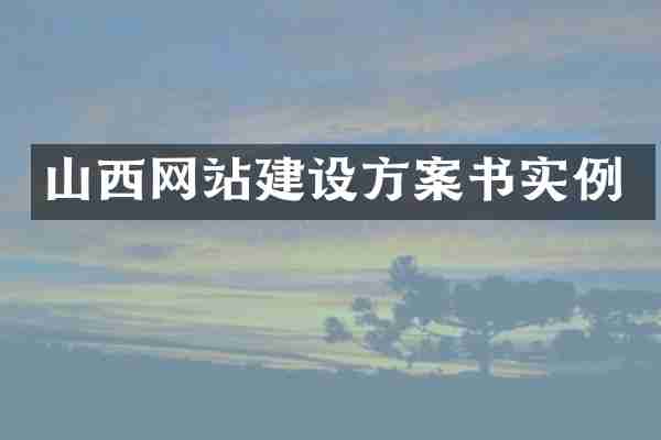 山西网站建设方案书实例