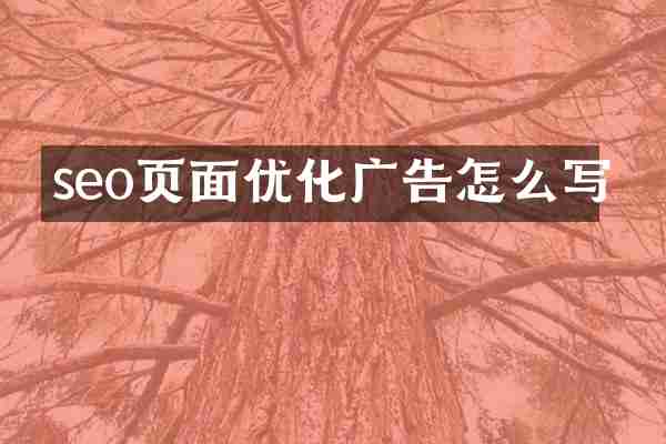 seo页面优化广告怎么写
