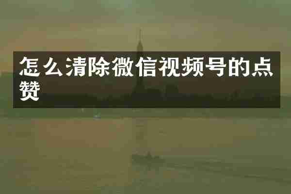 怎么清除微信视频号的点赞