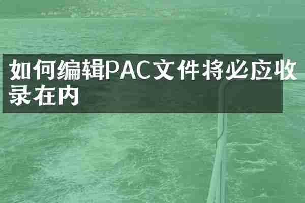 如何编辑PAC文件将必应收录在内