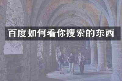 百度如何看你搜索的东西