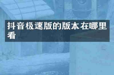 抖音极速版的版本在哪里看