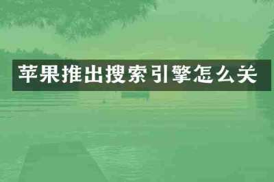 苹果推出搜索引擎怎么关