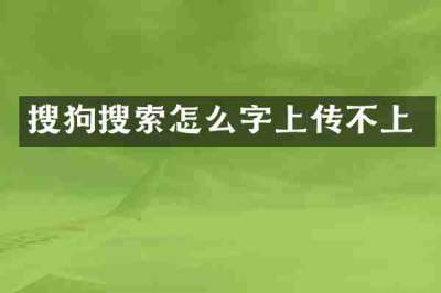 搜狗搜索怎么字上传不上