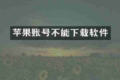 苹果账号不能下载软件