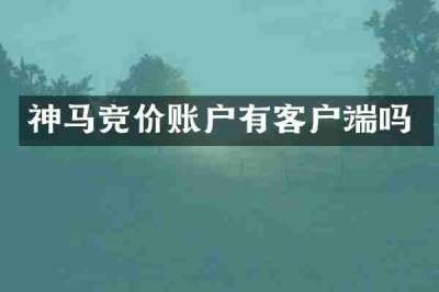 神马竞价账户有客户端吗