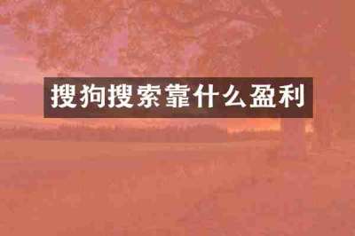 搜狗搜索靠什么盈利