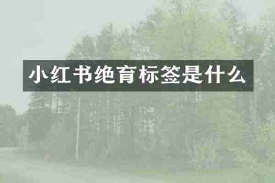 小红书绝育标签是什么