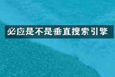 必应是不是垂直搜索引擎