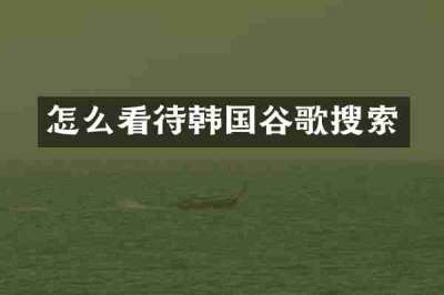怎么看待韩国谷歌搜索