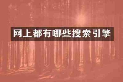 网上都有哪些搜索引擎