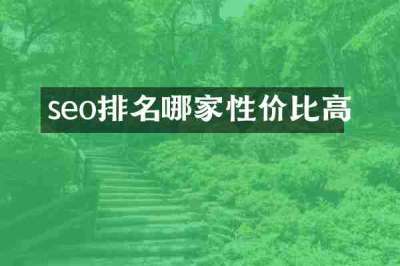 seo排名哪家性价比高