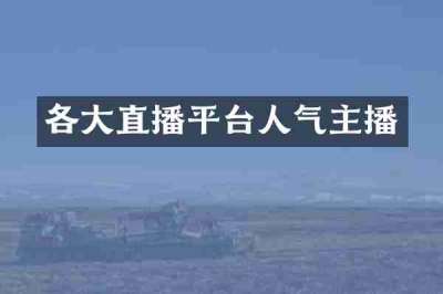 各大直播平台人气主播