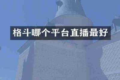 格斗哪个平台直播最好