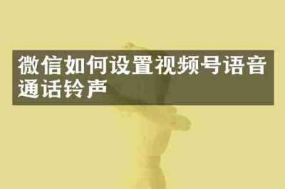 微信如何设置视频号语音通话铃声