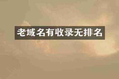 老域名有收录无排名