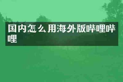 国内怎么用海外版哔哩哔哩