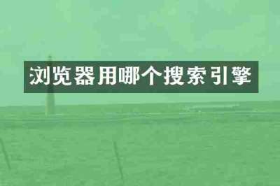 浏览器用哪个搜索引擎