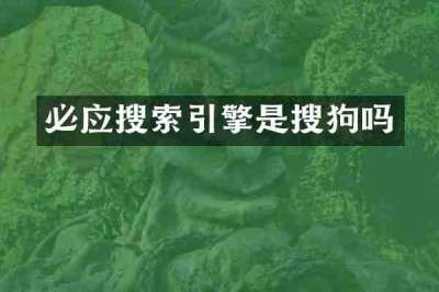 必应搜索引擎是搜狗吗
