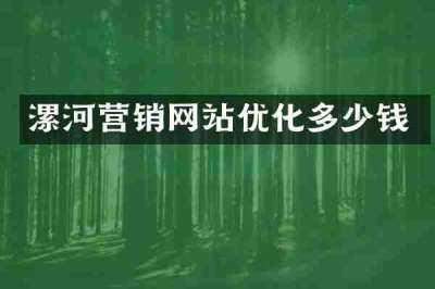 漯河营销网站优化多少钱