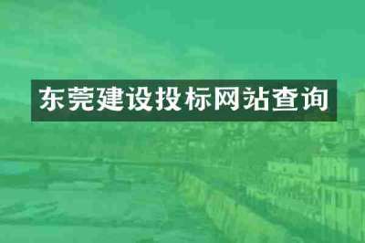 东莞建设投标网站查询