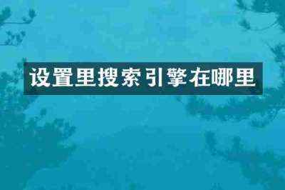 设置里搜索引擎在哪里
