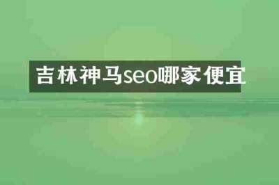 吉林神马seo哪家便宜