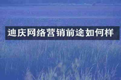 迪庆网络营销前途如何样