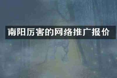 南阳厉害的网络推广报价