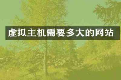 虚拟主机需要多大的网站