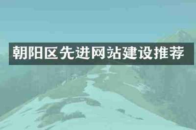 朝阳区先进网站建设推荐
