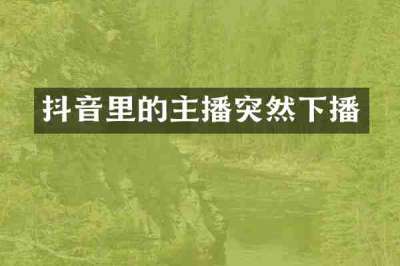 抖音里的主播突然下播