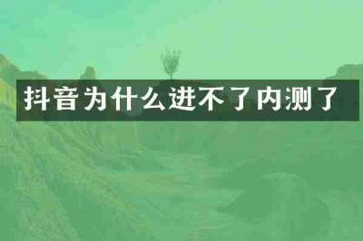 抖音为什么进不了内测了