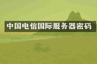 中国电信国际服务器密码