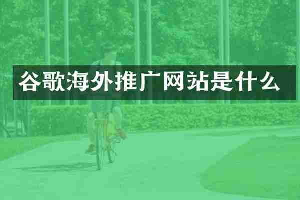 谷歌海外推广网站是什么