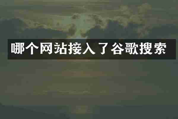 哪个网站接入了谷歌搜索