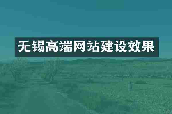 无锡高端网站建设效果