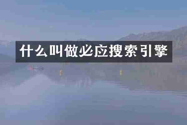 什么叫做必应搜索引擎