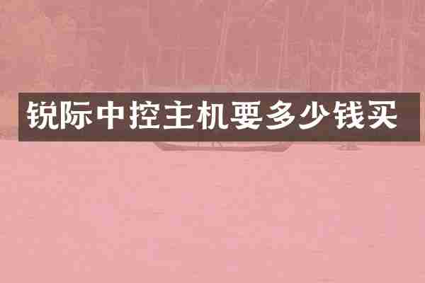 锐际中控主机要多少钱买