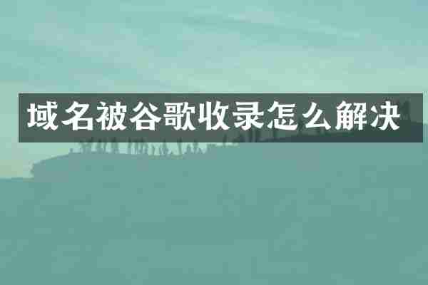 域名被谷歌收录怎么解决