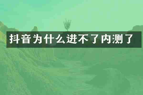 抖音为什么进不了内测了