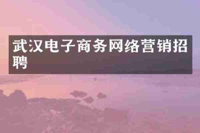 武汉电子商务网络营销招聘