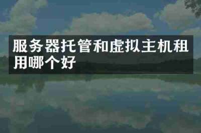 服务器托管和虚拟主机租用哪个好